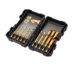 Coffret plastique de 10 forets métal HSS-Tin