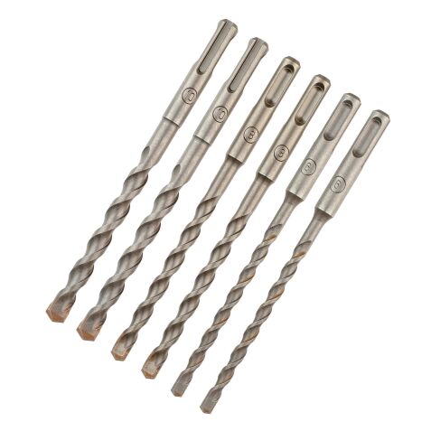 Pack de 6 forets SDS-Plus Ø : 6 mm (x2), 8 mm (x2), 10 mm (x2)