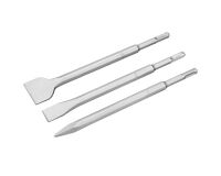 Pack de deux burins plats 250x20 mm et 250x40 mm et d'une pointe 250 mm SDS-Plus