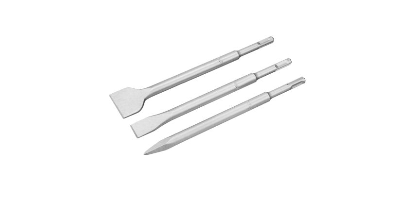Pack de deux burins plats 250x20 mm et 250x40 mm et d'une pointe 250 mm SDS-Plus