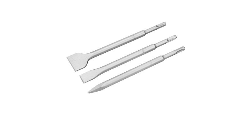 Pack de deux burins plats 250x20 mm et 250x40 mm et d'une pointe 250 mm SDS-Plus