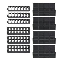 6 barrettes embouts vissage vides (3x25 mm + 3x57 mm) + 4 séparateurs TOUGHCASE