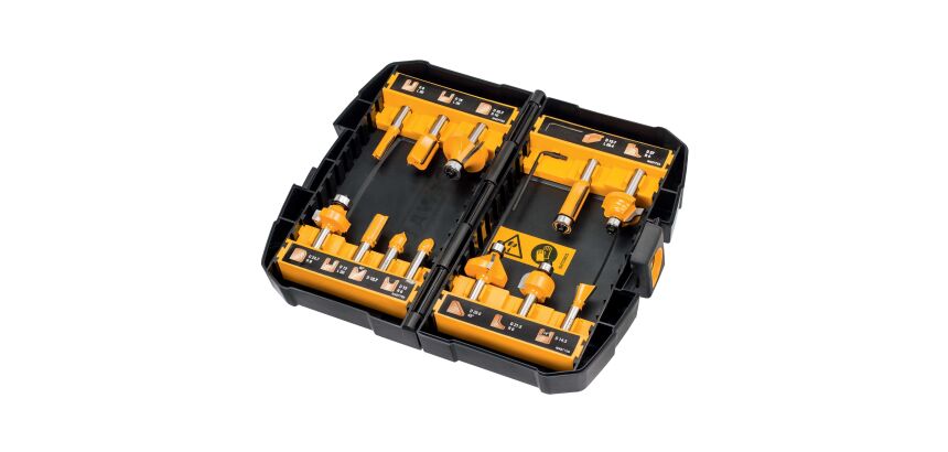 Coffret 12 fraises de défonceuse DEWALT Ø 8 mm