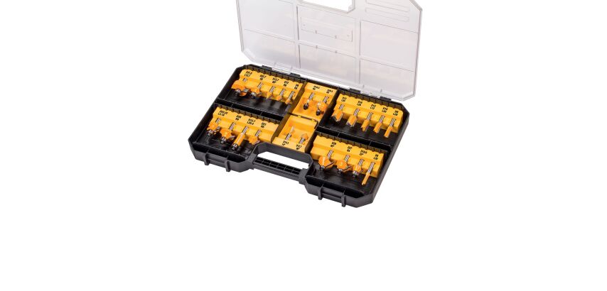 Coffret de 22 fraises de défonceuse DEWALT Ø 8 mm