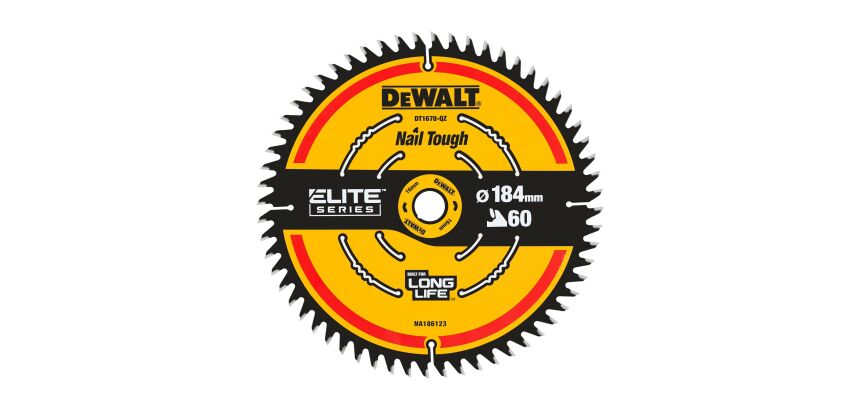 Lame de scie circulaire sans fil carbure DEWALT Elite, 184 x 16 mm, 60 dents