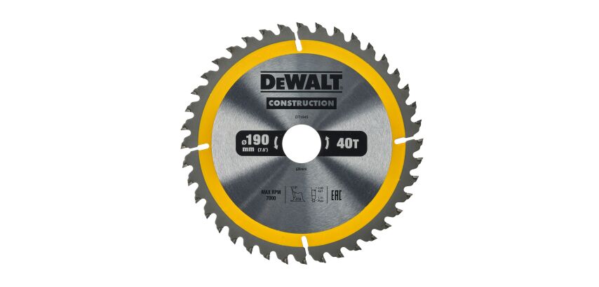 Lame scie circulaire portative Construction 190x30mm 40 dents