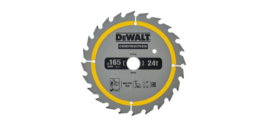Lame scie circulaire sans fil Construction 165x20mm, 24 dents