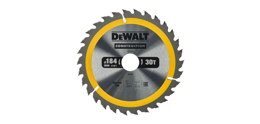 Lame scie circulaire portative Construction 184x30mm 30 dents