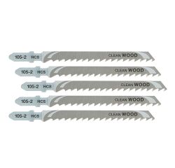 5 lames scie sauteuse bois HCS Prof. de coupe <60mm AttacheT