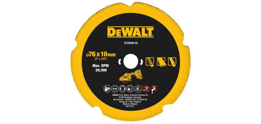 Disque diamant DEWALT Ø 76  x 10 mm, multi-matériaux