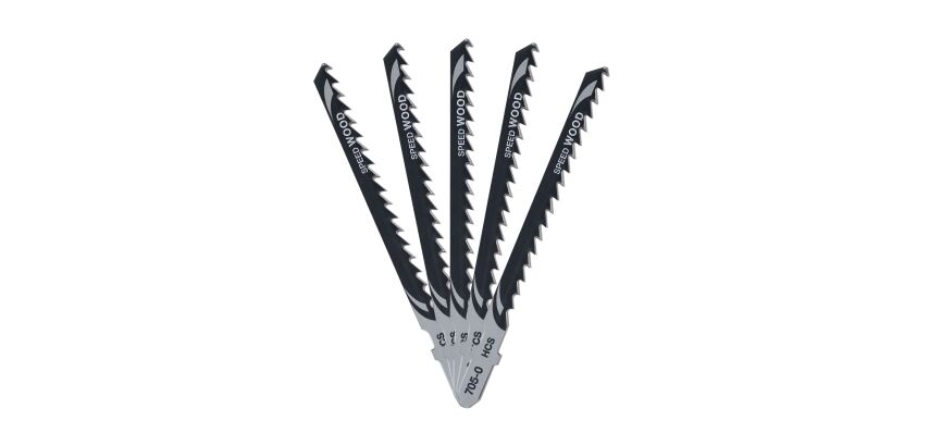 Lame de scie sauteuse bois HCS Prof. coupe <60 mm - Attache T - Lot de 5
