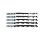 Lame de scie sauteuse bois HCS Prof. coupe <60 mm - Attache T - Lot de 5