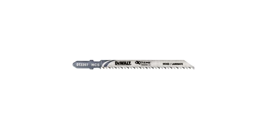 Lame de scie sauteuse DEWALT XPC à denture inversée HCS - Profondeur de coupe 40 mm - Attache en T - Lot de 5
