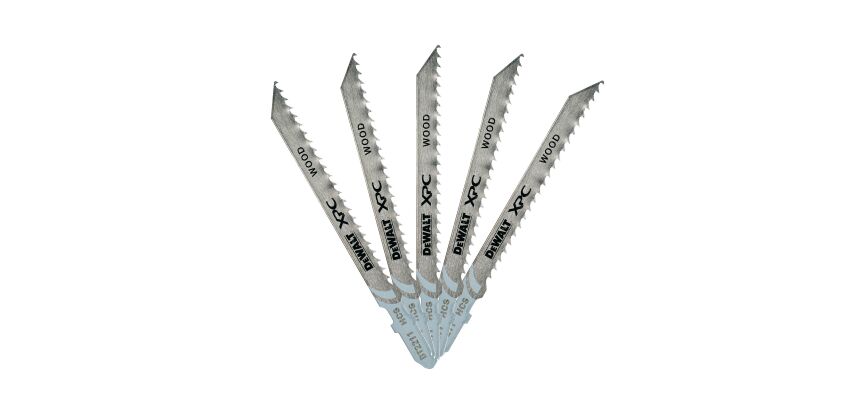 Lame de scie sauteuse DEWALT XPC à denture fraisée HCS - Profondeur de coupe 60 mm -Attache en T - Lot de 5