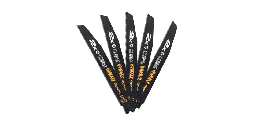 Lame de scie sabre DEWALT BiM 2X Long Life pour la coupe du bois et métal - Lot de 5