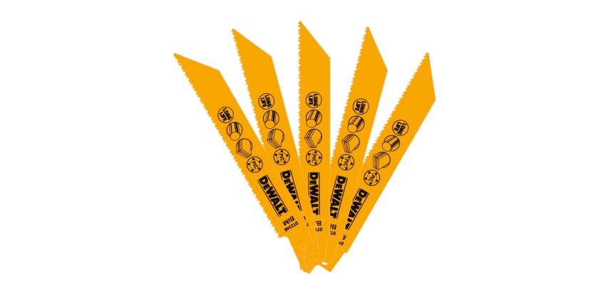 Lame de scie sabre BIM bois avec métal 152mm Profondeur <12mm - Lot de 5