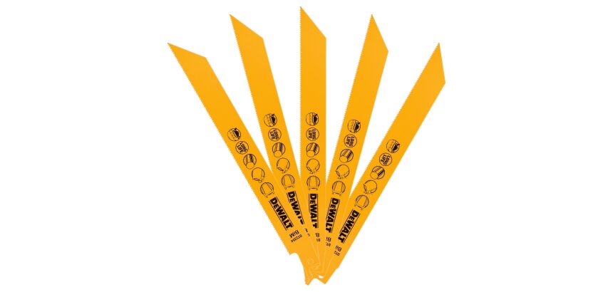 5 lames scie sabre BIM métal 203mm Profondeur <3mm / 14 TPI