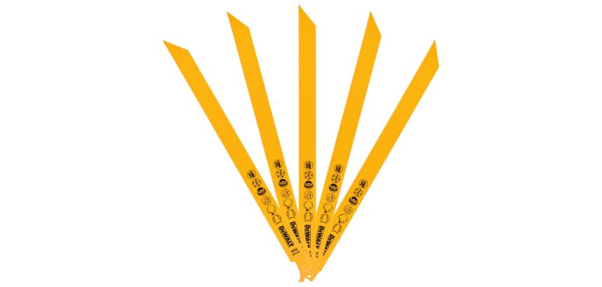 Lames scie sabre BIM DeWalt coupe multi-matériaux - Lot de 5