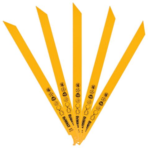 Lames scie sabre BIM DeWalt coupe multi-matériaux - Lot de 5
