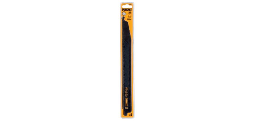 Lame de scie sabre DEWALT HCS pour la coupe du bois 240 mm - Lot de 5
