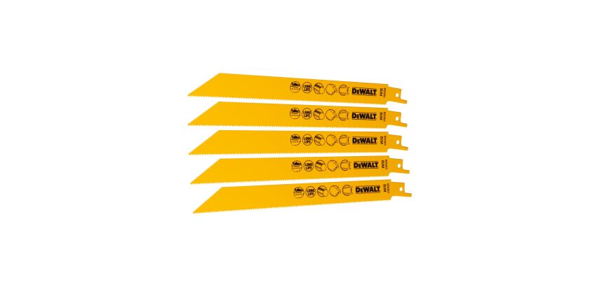 5 lames scie sabre BIM métal 203mm Profondeur <8mm / 18 TPI