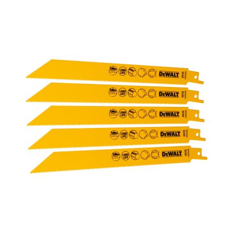 Lames scie sabre DeWalt BIM métal - Lot de 5