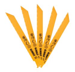 Lames scie sabre BIM DeWalt - Profondeur de lame <12 mm - Lot de 5