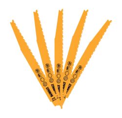 Lame de scie sabre DEWALT HCS Progressor métal 203 mm - Lot de 5