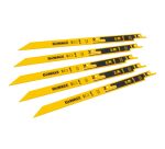 Lame scie sabre sécable DEWALT BIM pour la coupe du métal 228 mm - Lot de 5