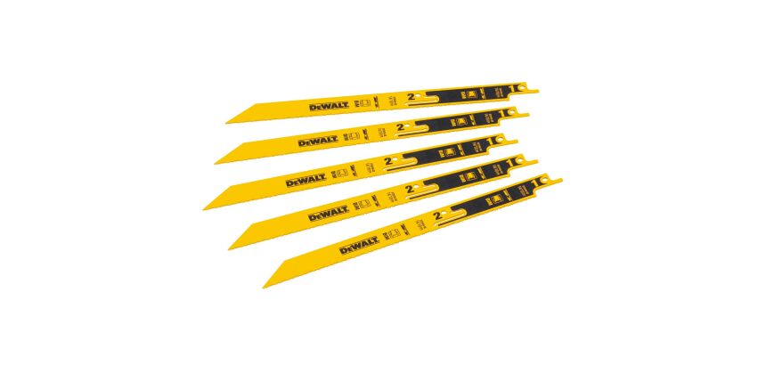 Lame scie sabre sécable DEWALT BIM pour la coupe du métal 228 mm - Lot de 5
