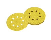 Disque abrasif Velcro DEWALT Ø 125 mm – 8 trous – Lot de 10