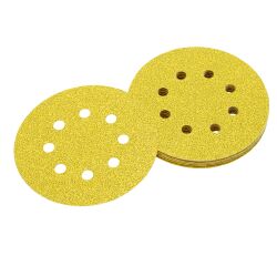 Disque abrasif Velcro DEWALT Ø 125 mm – 8 trous – Lot de 10