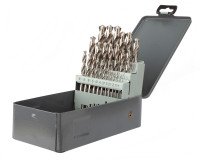 Coffret 25 forets métaux PRO HSS Din 338 angle 118° 1-13 mm par 0,5mm
