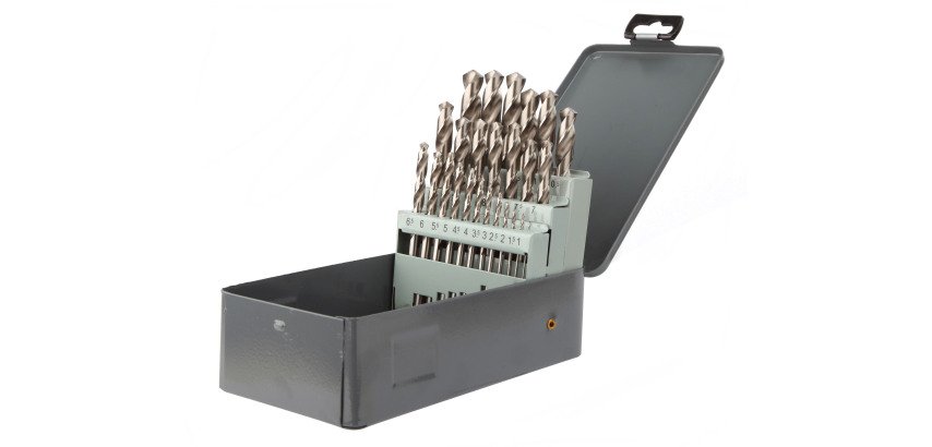 Coffret 25 forets métaux PRO HSS Din 338 angle 118° 1-13 mm par 0,5mm