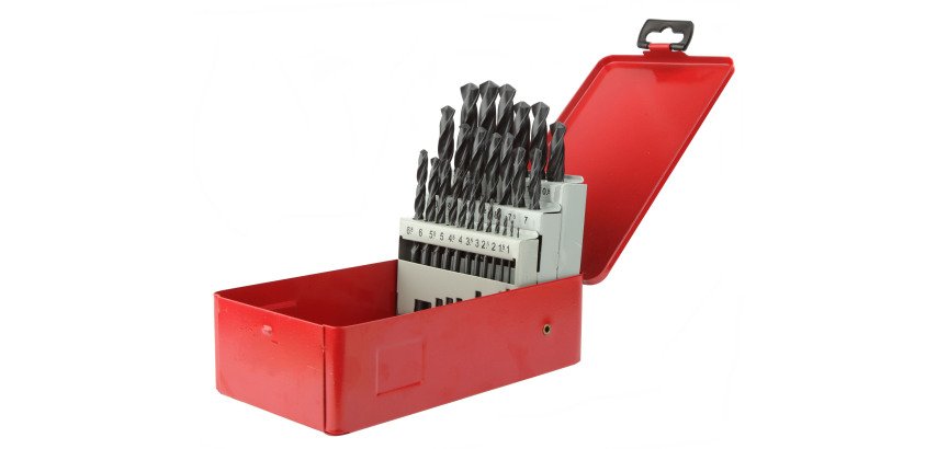 Coffret 25 forets HSS Standard coffret 25 forets HSS laminés 1 à 13mm par 0,5mm