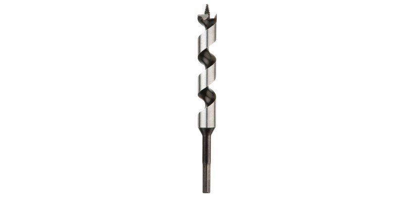 Mèche bois 6pans 10x235 mm spirale unique attachement hexagonal lg 235 mm