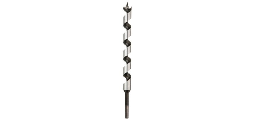 Mèche bois 6pans 20x460 mm spirale unique attachement hexagonal lg 460 mm