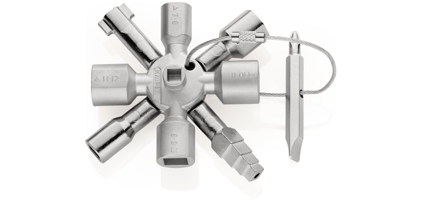KNIPEX TwinKey® Clé multifonctionnelle pour armoires et fermetures standards