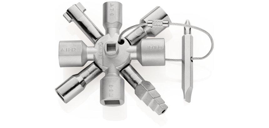 Clé universelle pour armoires de commande - 10 profilés  - 2 croix - 1 clé