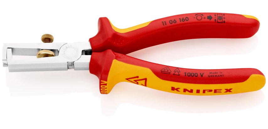 Pince à dénuder universelle 160mm avec ressort - Bi-matière -Chromée - 1000V SC