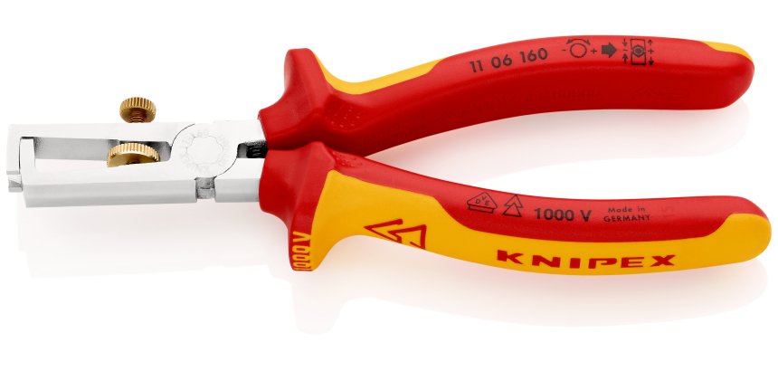 Pince à dénuder universelle 160mm avec ressort - Bi-matière -Chromée - 1000V SC