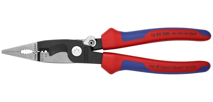 Pince multifonctions 6 outils en 1 - 200mm - Bi-matière - Loquet de fermeture SC