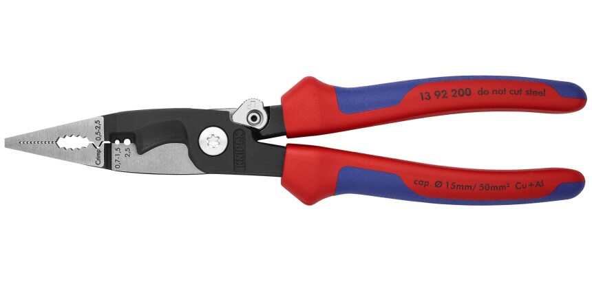 Pince multifonctions 6 outils en 1 - 200mm - Bi-matière - Loquet de fermeture SC