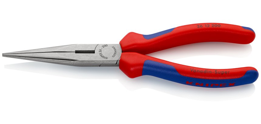 Pince à becs demi-ronds 200mm avec tranchant (Dureté 61HRC) - Bi-matière - SC