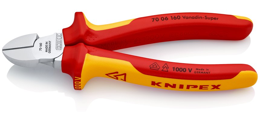 Pince coupante de côté multiusage 160mm - Bi-matière - Chromée - 1000V - SC