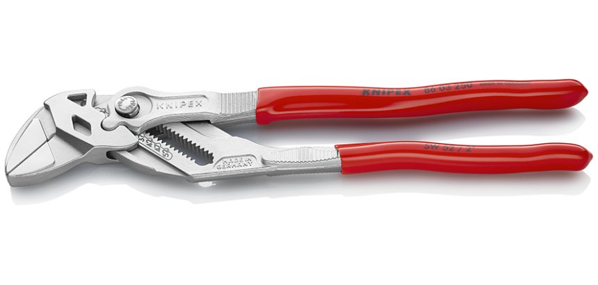 Pince-clé 250mm - Gainage PVC - Chromée - Capacité 52mm ou 2"