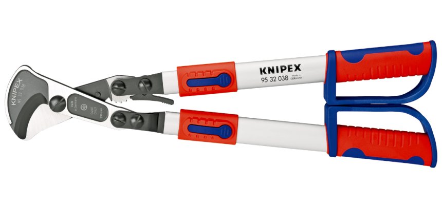 Coupe-câbles à cliquet 570mm - Cu/Al Ø38mm/280mm² - Bras télescopiques