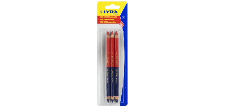 Blister 3 crayons duo giant bleu/rouge mine 6,25mm ø10 175mm