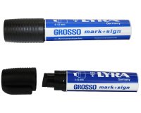 Marqueur permanent Grosso Lyra pointe biseautée noir 4-12 mm