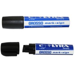 Marqueur permanent Grosso Lyra pointe biseautée noir 4-12 mm